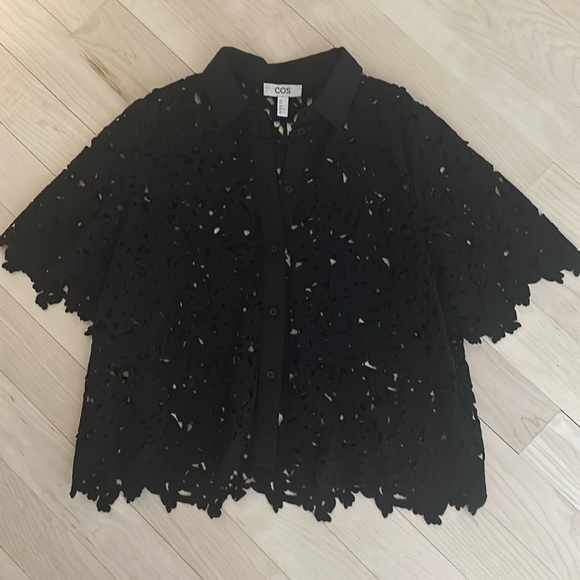 COS Tops - COS Broderie Lace Black Shirt - Size 6